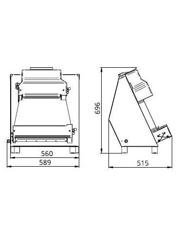Stendipizza per pizze tonde - Inox - Rulli paralleli - Da cm. 42