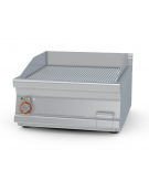 Fry top elettrico trifase-7,4kw da banco, piastra rigata cm 56x51, r. temp. 50 a 300 °C - dim. 60x70,5x28h