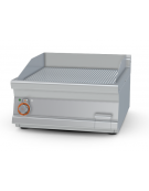 Fry top elettrico trifase-7,4kw da banco, piastra rigata cm 56x51, r. temp. 50 a 300 °C - dim. 60x70,5x28h