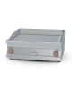Fry top elettrico trifase-11,1kw da banco, piastra doppia rigata cromata cm 76x51, r. temp. 50 a 300 °C - dim. cm 80x70,5x28h