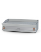 Fry top elettrico trifase-14,8kw da banco, piastra doppia rigata cm 116x51, r. temp. 50 a 300 °C - dim. cm 120x70,5x28h
