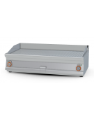 Fry top elettrico trifase-14,8kw da banco, piastra doppia rigata cromata cm 116x51, r. temp. 50 a 300 °C - dim. 120x70,5x28h