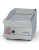 Fry top a gas da banco, 7kw, piastra rigata,  superficie di cottura cm 36x51 - cm 40x70,5x28h