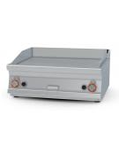Fry top a gas da banco, 14kw, piastra doppia rigata cromata, superficie di cottura cm 76x51 - cm 80x70,5x28h