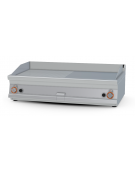 Fry top a gas da banco, 21kw, piastra 1/2 liscia, 1/2 cromata superficie di cottura cm 116x51 - cm 120x70,5x28h