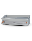 Fry top a gas da banco, 21kw, piastra cromata 1/2 liscia, 1/2 rigata superficie di cottura cm 116x51 - cm 120x70,5x28h
