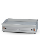 Fry top a gas da banco, 21kw, piastra doppia rigata, superficie di cottura cm 116x51 - cm 120x70,5x28h
