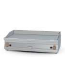 Fry top a gas da banco, 21kw, piastra doppia rigata cromata, superficie di cottura cm 116x51 - cm 120x70,5x28h