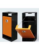 Cestino portarifiuti rettangolare, in acciaio zincato e verniciato - cm 45x29x100h