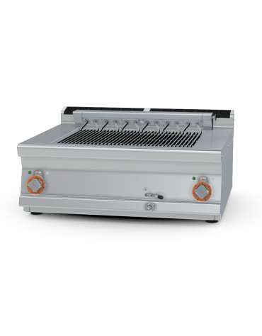 Griglia elettrica da banco trifase-8,16kw,  griglia con 2  zone di cottura diretta su resistenza inox cm 55x43 - cm 80x70,5x28h