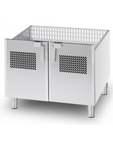 Base neutra con porta per induzione in acciaio inox CrNi 18/10 AISI 304, cm 80x62x57h