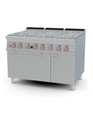 CUCINA ACQUA 6 FUOCHI - FORNO A GAS STATICO GN2/1 cm. 120x 90x 90h