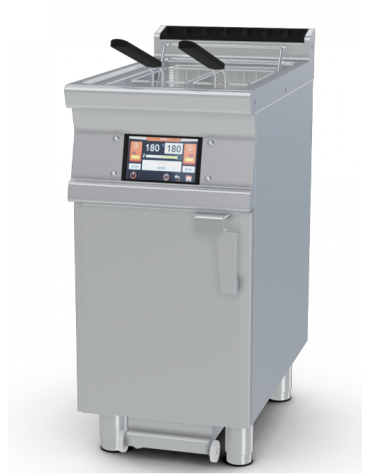 Friggitrice Elett. Touch Lt 18 su mobile con o senza Melting - vasca cm31x34x33h - Pompa filtraggio olio a caldo - cm40x70,5x90h