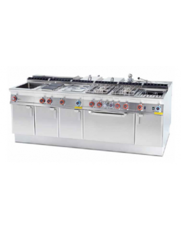 Friggitrice Elettrica TouchScreen su mobile - 2 vasche Lt 18, cm 31x34x33h cad., con o senza Melting - cm 80x70,5x90h