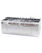 Friggitrice a gas digitale 1 vasca da Lt 18 su mobile, con o senza Melting - Pompa filtraggio olio a caldo - cm 40x70,5x90h
