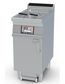 Friggitrice a gas digitale 1 vasca da Lt 18 su mobile, con o senza Melting - Pompa filtraggio olio a caldo - cm 40x70,5x90h