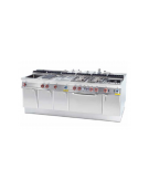 Friggitrice a gas digitale su mobile - 2 vasche Lt 18, cm 31x34x33h cad., con o senza Melting - cm 80x70,5x90h