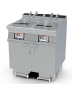 Friggitrice a gas su mobile - Lt 18+18, comandi digitali, con o senza Melting - 4 sollevatori cesti integrati - cm 80x70,5x90h