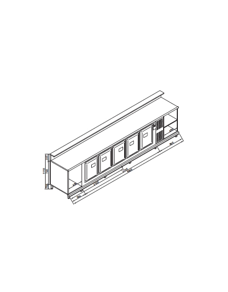 Banco bar refrigerato 5 sportelli motore interno da cm. 400