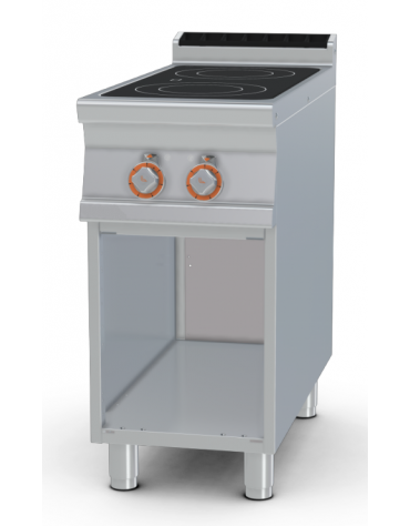 CUCINA ELETTRICA VETROCERAMICA 2 ZONE DI COTTURA TRIFASE SU MOBILE A GIORNO - cm 40x90x90h