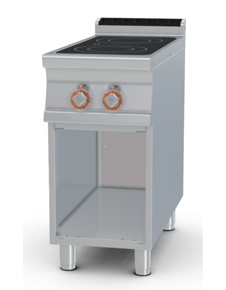 CUCINA ELETTRICA VETROCERAMICA 2 ZONE DI COTTURA TRIFASE SU MOBILE A GIORNO - cm 40x90x90h