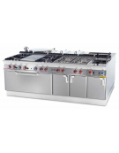 CUCINA ELETTRICA VETROCERAMICA 2 ZONE DI COTTURA TRIFASE SU MOBILE A GIORNO - cm 40x90x90h