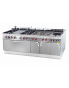 Cuocipasta a gas potenziato 2 vasche Lt 40+40, cm 30,7x50,9x32,7h cad. - Carico acqua automatico - cm 80x90x90 (CESTI ESCLUSI)