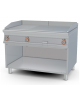 Fry-top trifase, su mobile a giorno - 1/3 rigato + 2/3 liscio cromato, piastra cm 110,5x65 - 3 zone di cottura - cm 120x90x90h