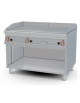 Fry-top a gas, su mobile a giorno - piastra liscia cromata cm 110,5x65 - 3 zone di cottura - cm 120x90x90h