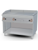 Fry-top a gas, su mobile a giorno - piastra 1/3 rigato + 2/3 liscio cromato, cm 110,5x65 - 3 zone di cottura - cm 120x90x90h