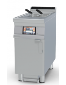 Friggitrice elettrica Touch 1 vasca da Lt 18 su mobile, con o senza Melting - Pompa filtraggio olio a caldo - cm 40x90x90h