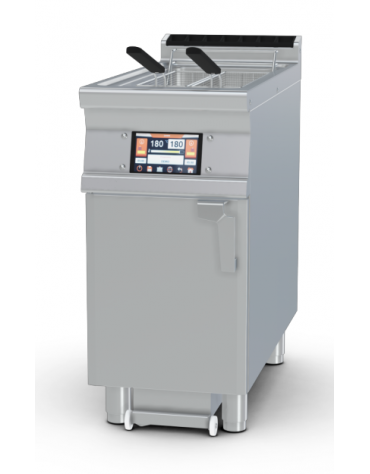 Friggitrice elettrica Touch 1 vasca da Lt 25 su mobile, con o senza Melting - Pompa filtraggio olio a caldo - cm 40x90x90h