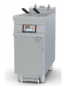 Friggitrice elettrica Touch 1 vasca da Lt 25 su mobile, con o senza Melting - 2 sollevatori cesti integrati - cm 40x90x90h