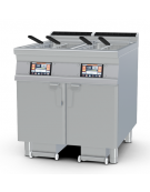 Friggitrice Elettrica TouchScreen su mobile - 2 vasche Lt 25 cm 31x51x33h cad., con o senza Melting - cm 80x90x90h