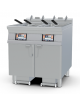 Friggitrice elettrica Touch su mobile, 2 vasche da Lt 25, con o senza Melting - 4 sollevatori cesti integrati - cm 80x90x90h