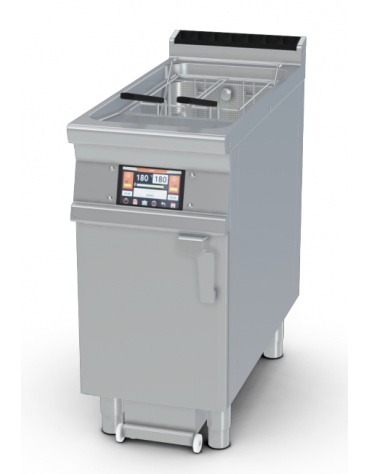 Friggitrice a gas Lt 21 su mobile - 1 vasca da cm 33x42x47h - comandi digitali, con o senza Melting - cm 40x90x90h