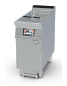 Friggitrice a gas Lt 21 su mobile - comandi digitali, con o senza Melting - Pompa filtraggio olio a caldo - cm 40x90x90h