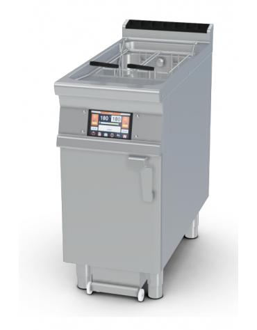 Friggitrice a gas Lt 21 su mobile - comandi digitali, con o senza Melting - Pompa filtraggio olio a caldo - cm 40x90x90h