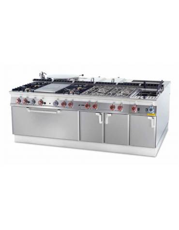 Friggitrice a gas Lt 25 su mobile - comandi digitali, con o senza Melting - 2 sollevatori cesti integrati - cm 40x90x90h