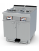 Friggitrice a gas su mobile - Lt 21+21 - comandi digitali, con o senza Melting, 2 pompe filtraggio olio a caldo - cm 80x90x90h