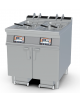 Friggitrice a gas su mobile - Lt 21+21, comandi digitali, con o senza Melting - 4 sollevatori cesti integrati - cm 80x90x90h