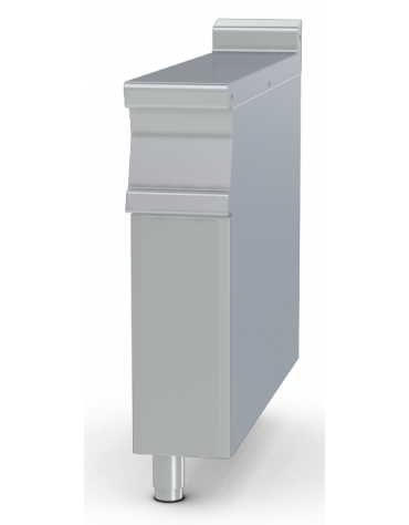 Piano di lavoro inox CrNi 18/10 AISI 304, su mobile con bacinelle inox o in plastica - cm 20x90x90h