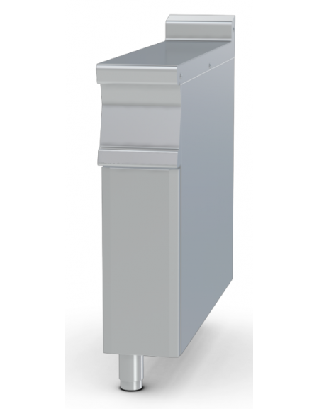 Piano di lavoro inox CrNi 18/10 AISI 304, su mobile con bacinelle inox o in plastica - cm 20x90x90h