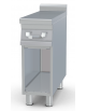 Piano di lavoro inox AISI 304 su mobile a giorno - 1 cassetto, 1 bacinella inox cm 19x50x15h - dim. tot. cm 30x90x90h