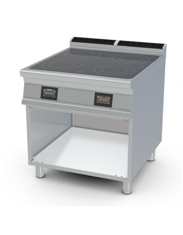 Piano cottura elettrico in vetroceramica su mobile a giorno - 4 zone cottura - comandi TouchScreen - kw 13,6 - cm 80x90x90h