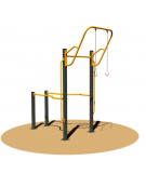 Stazione fitness CALISTHENICS in acciaio zincato con elementi per trazioni e sospensioni - cm 144x244x287h