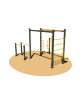 Stazione fitness CALISTHENICS in acciaio zincato con elementi per esercizi a corpo libero - cm 390x280x240h