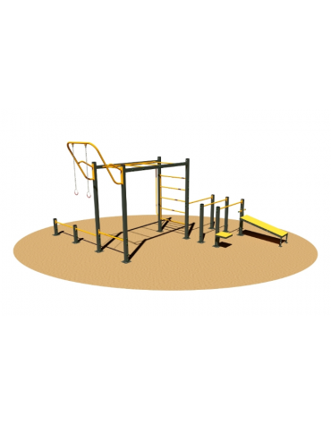 Stazione CALISTHENICS in acciaio zincato con elementi per allenamento completo - cm 590x485x295h