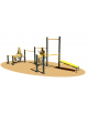 Stazione fitness CALISTHENICS in acciaio zincato con elementi per trazioni e allenamento inclusivo - cm 562x202x242h