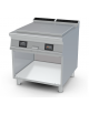 Tuttopiastra elettrico su mobile a giorno - piastra in bimetallo, 4 zone di cottura - comandi TouchScreen - cm 80x90x90h